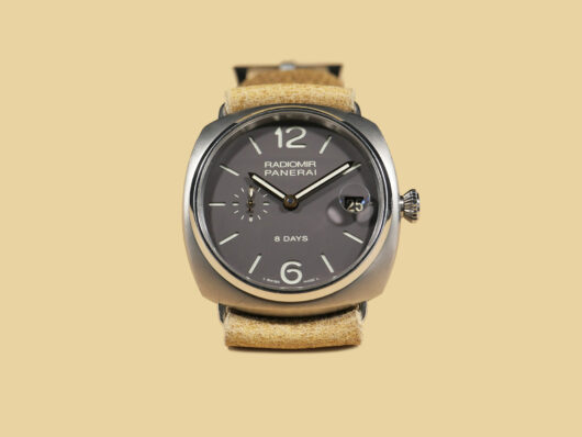 Sleek tan custom Radiomir strap for Panerai Radiomir