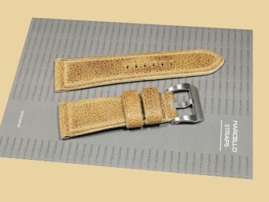 Smooth tan custom Radiomir strap for Panerai Radiomir