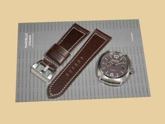 Side view of Dark Brown Panerai Radiomir Strap from Marcello Straps