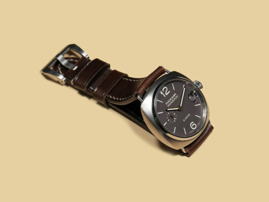 Dark Brown Panerai Radiomir Strap from Marcello Straps with polished buckle