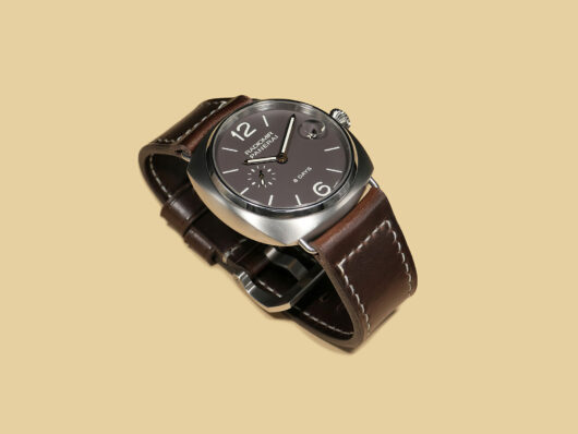 Dark Brown Panerai Radiomir Strap from Marcello Straps with box stitch pattern