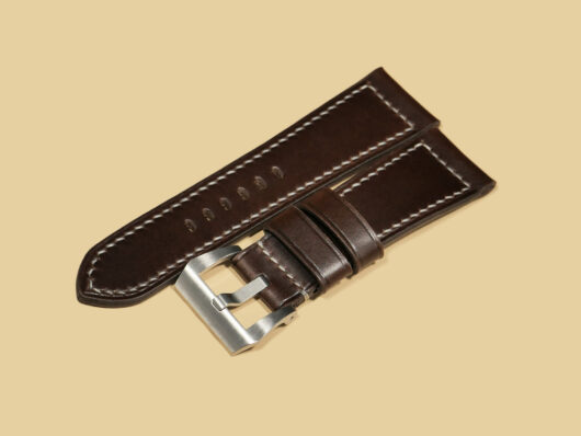 Close-up of Dark Brown Panerai Radiomir Strap from Marcello Straps