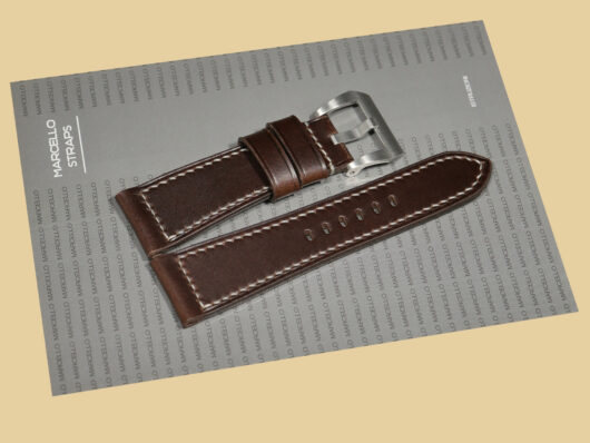 Dark Brown Panerai Radiomir Strap from Marcello Straps in outdoor lighting