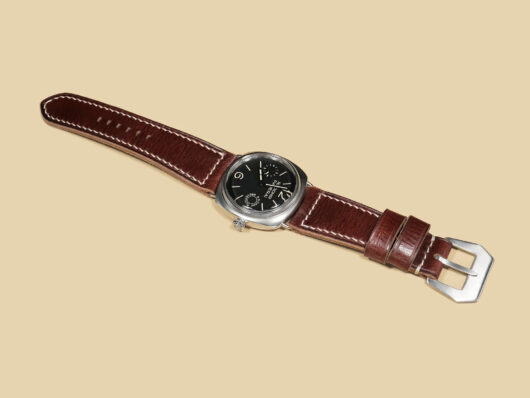 Thick Panerai Radiomir Strap from Marcello Straps featuring white stitching