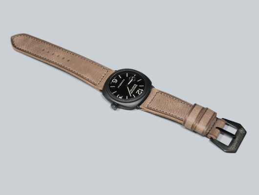 Side view of Grey Panerai Radiomir Strap from Marcello Straps