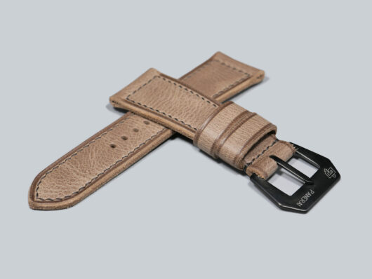 Handcrafted Grey Panerai Radiomir Strap from Marcello Straps with stitching detail