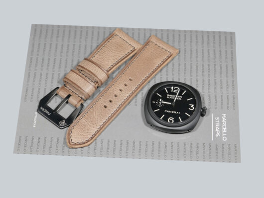 Grey Panerai Radiomir Strap from Marcello Straps in natural lighting