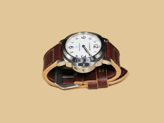 Soft Burgundy Leather Strap for 44mm Panerai from Marcello Straps - Fashionable design.