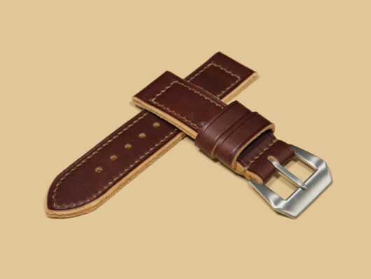 Stylish Soft Burgundy Leather Strap for 44mm Panerai from Marcello Straps.