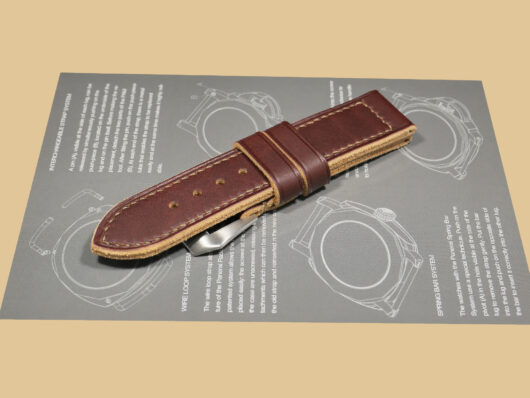 Soft Burgundy Panerai Strap for 44mm Panerai - Durable and soft leather.